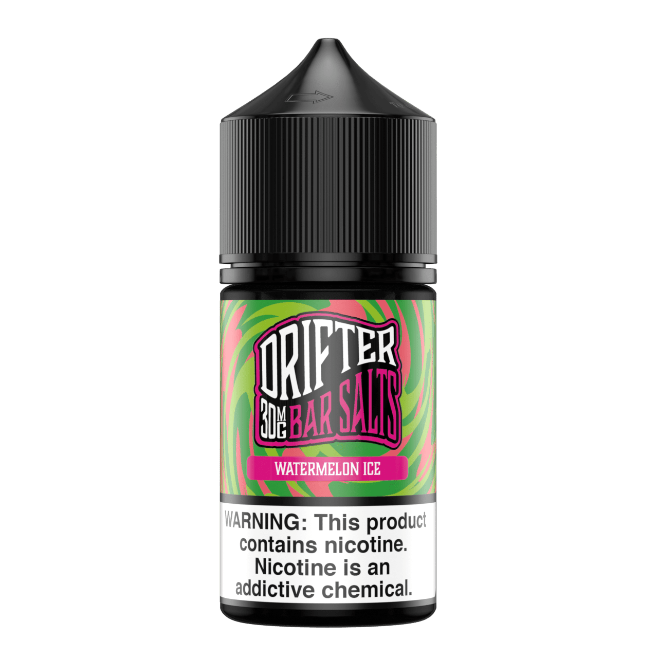 Bottle of Watermelon ICE SALT Drifter E-Liquid, 30mL, with a watermelon and icy flavor profile on the label.