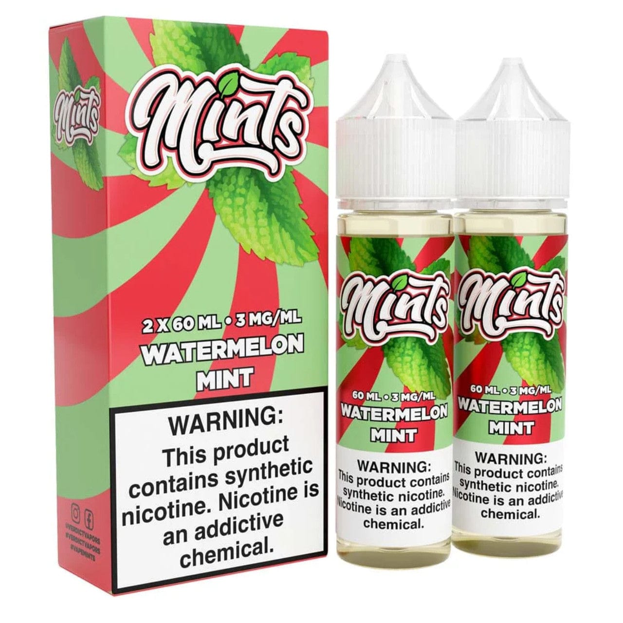 Watermelon Mint e-liquid by Mints Vape Co., 120mL bottle featuring a fresh watermelon and mint flavor profile.