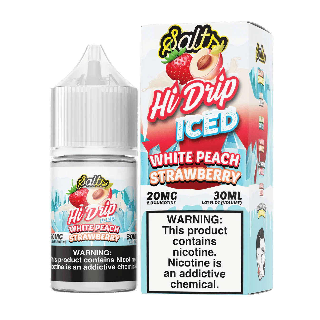 Hi Drip Salt - 30mL — White Peach Strawberry ICED