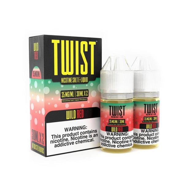 Wild Red Salt E-liquid by Twist E-liquids, 60mL bottle featuring vibrant red flavor profile and sleek packaging.