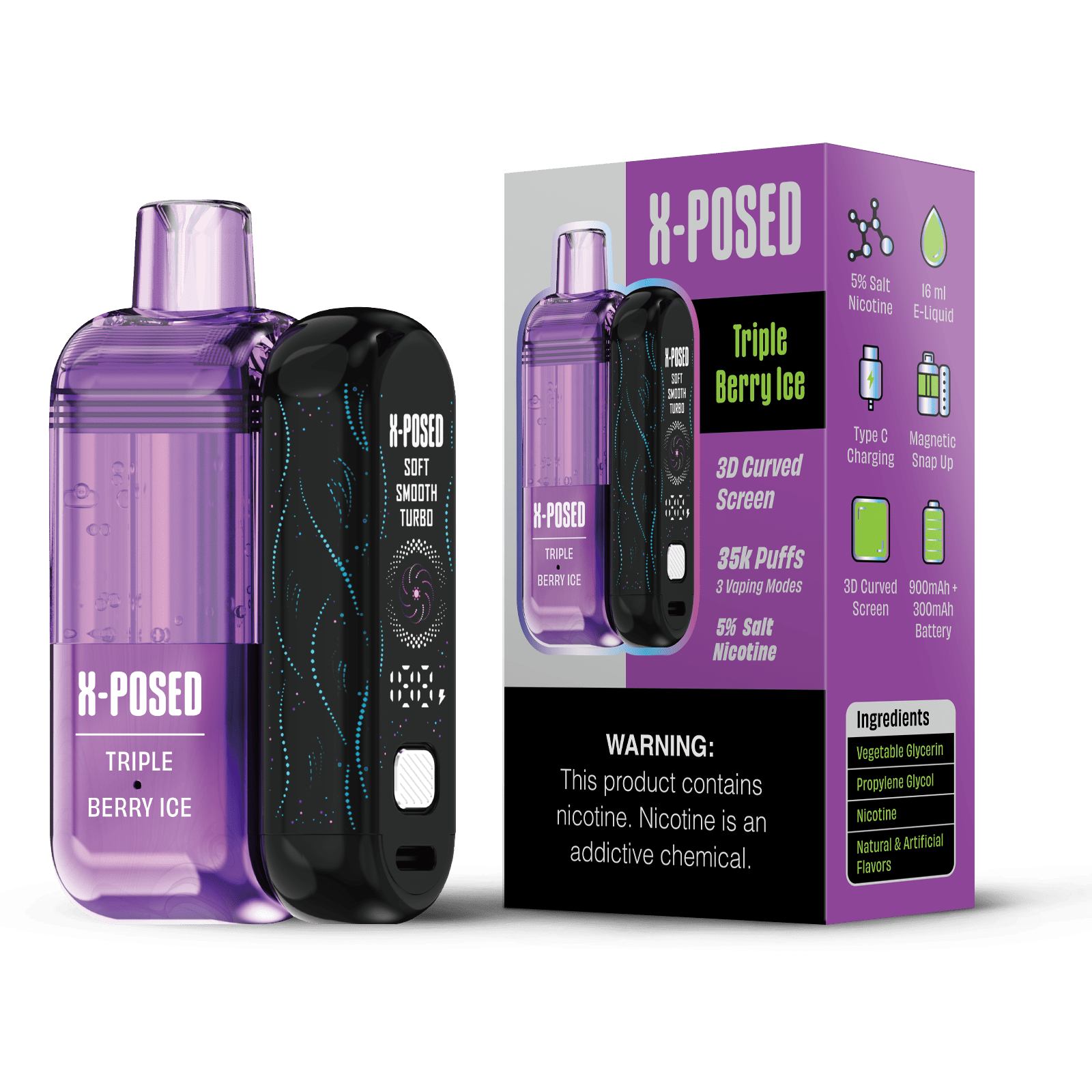 X-Posed 35K disposable vape kit with sleek design and mouthpiece, featuring the compact disposable vape device.