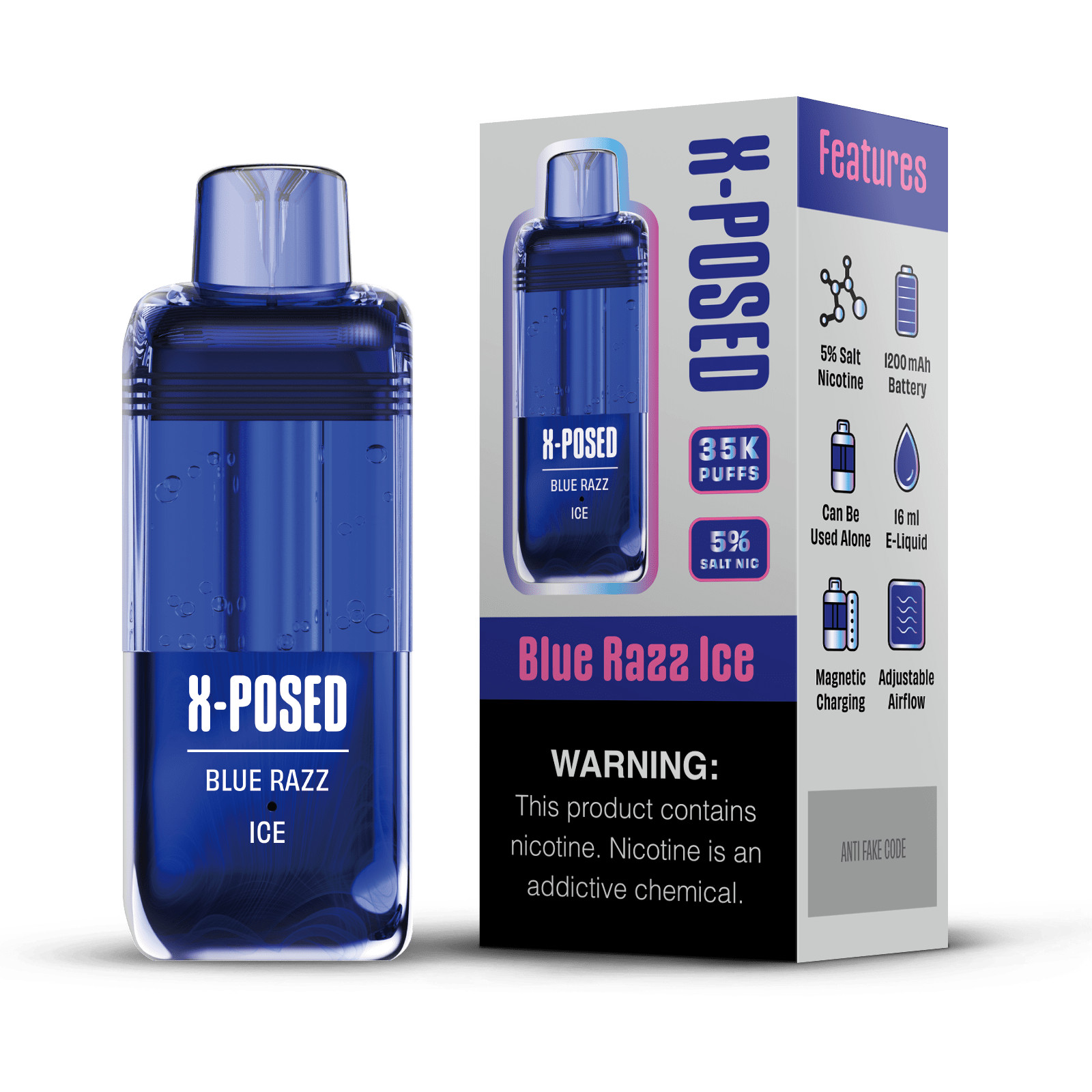 X-Posed 35K Refill Pod — Blue Razz Ice