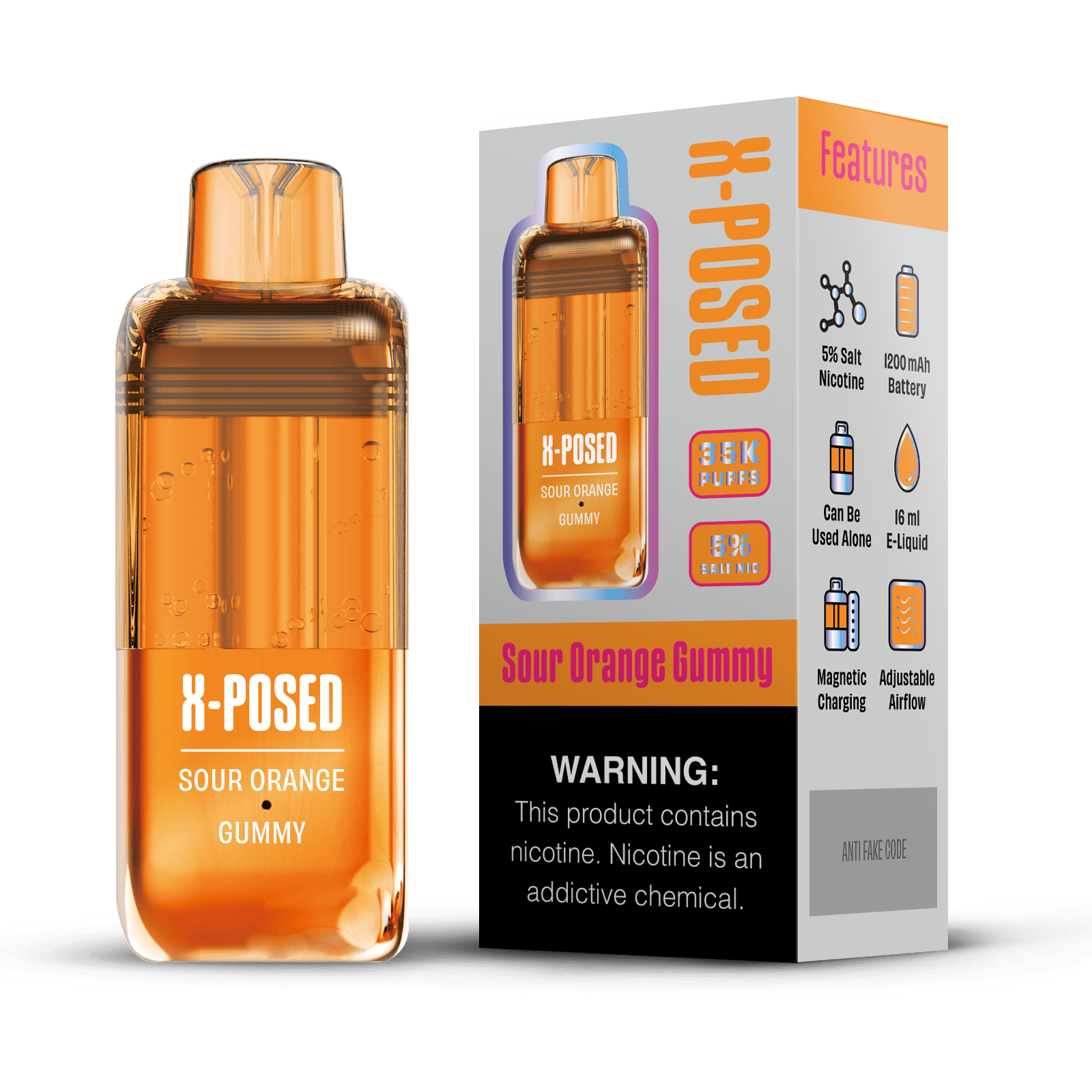 X-Posed 35K Refill Pod — Sour Orange Gummy