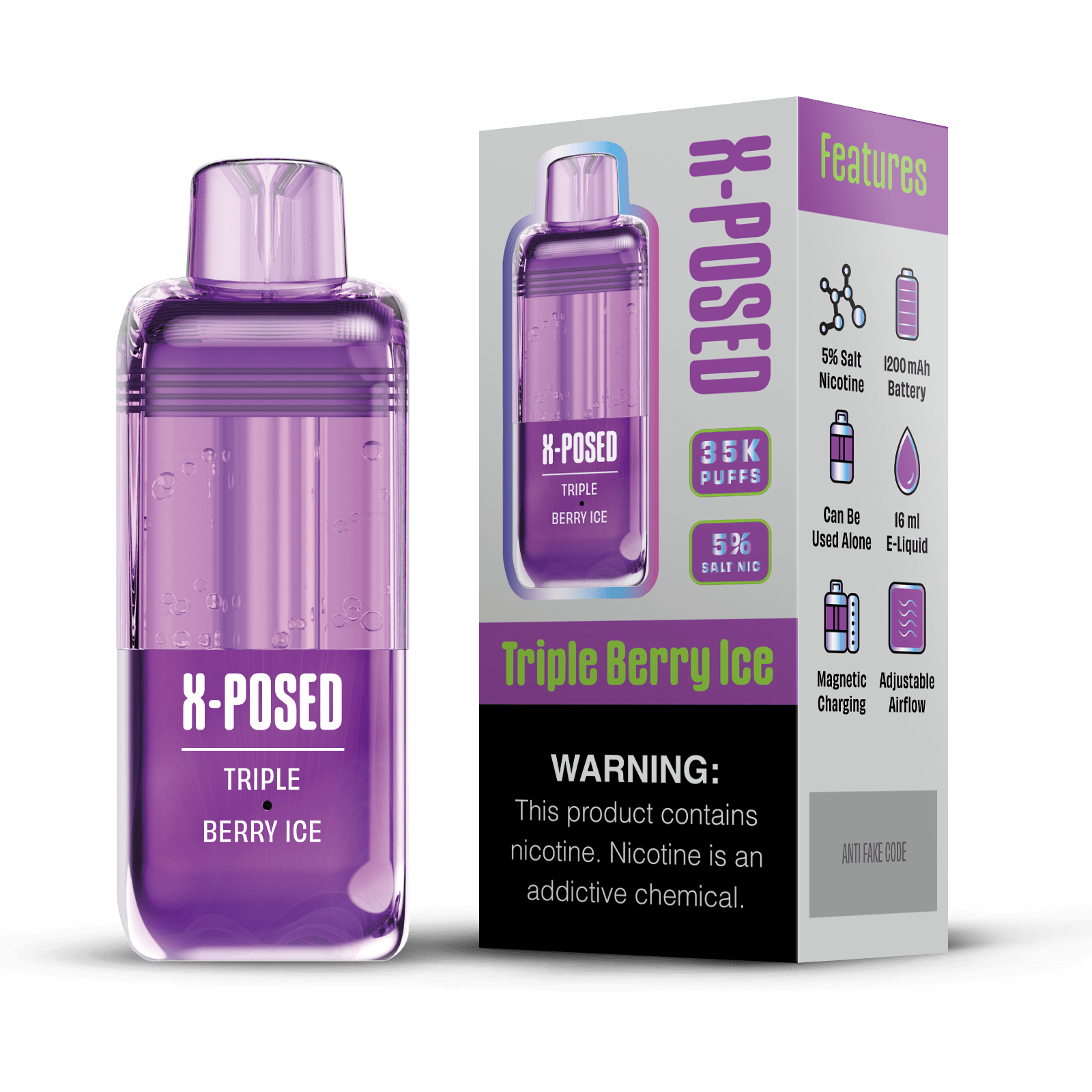 X-Posed 35K Refill Pod — Triple Berry Ice